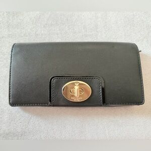 Kate Spade Black Clutch with Gold Accent